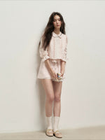 Pink Lace Shirt Skort Set