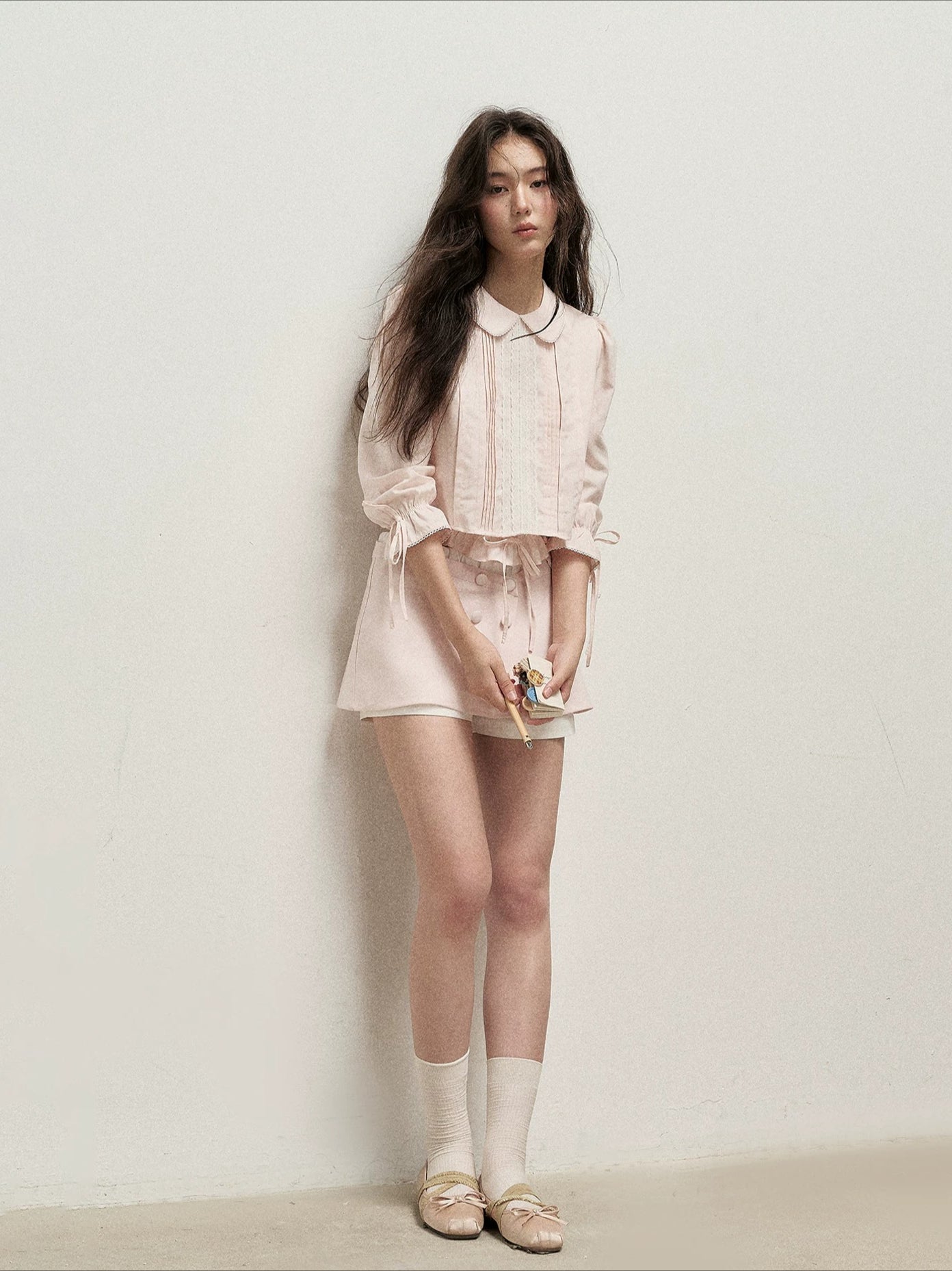 Pink Lace Shirt Skort Set