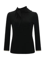 Soft Tie Neck Fitted Sleeve Top