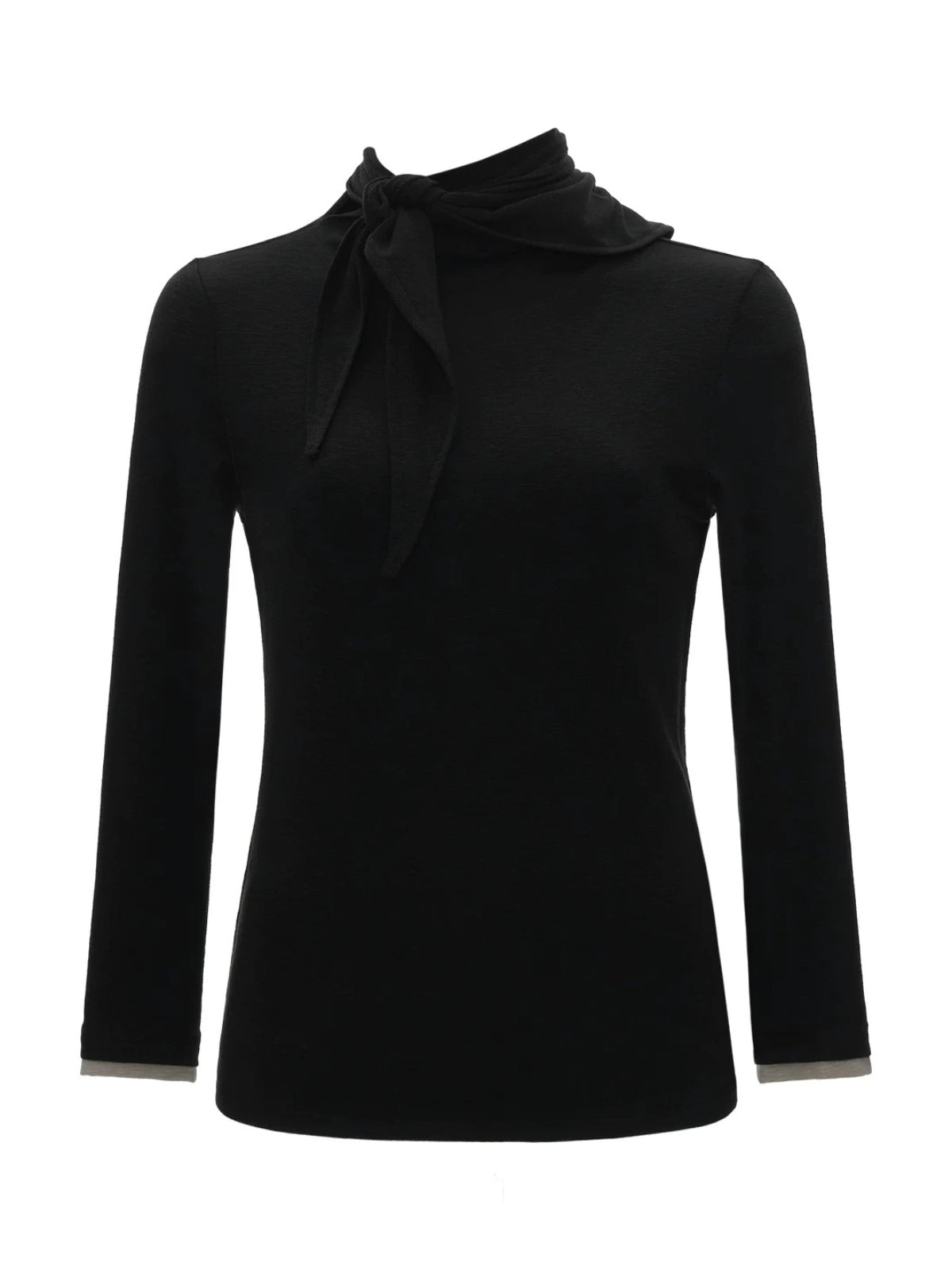Soft Tie Neck Fitted Sleeve Top