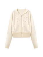 Starry Gradient Crystal Knit Cardigan