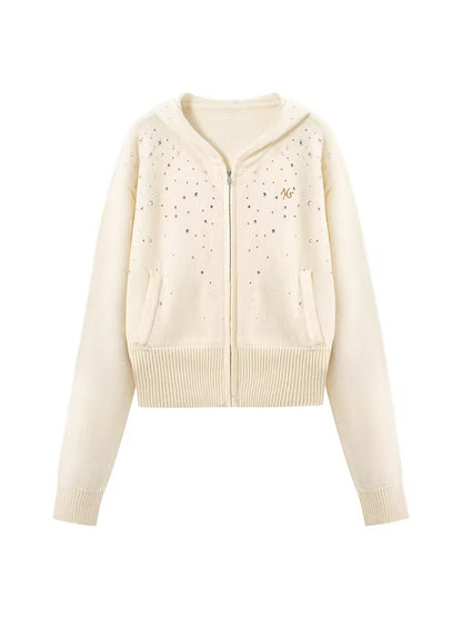 Starry Gradient Crystal Knit Cardigan