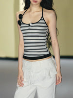 Camellia Stripe Halter Tank