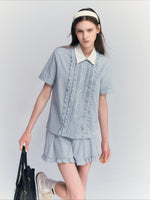 Plaid Shirt Skirt Set