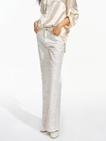 Snake Print Flare Cargo Pants