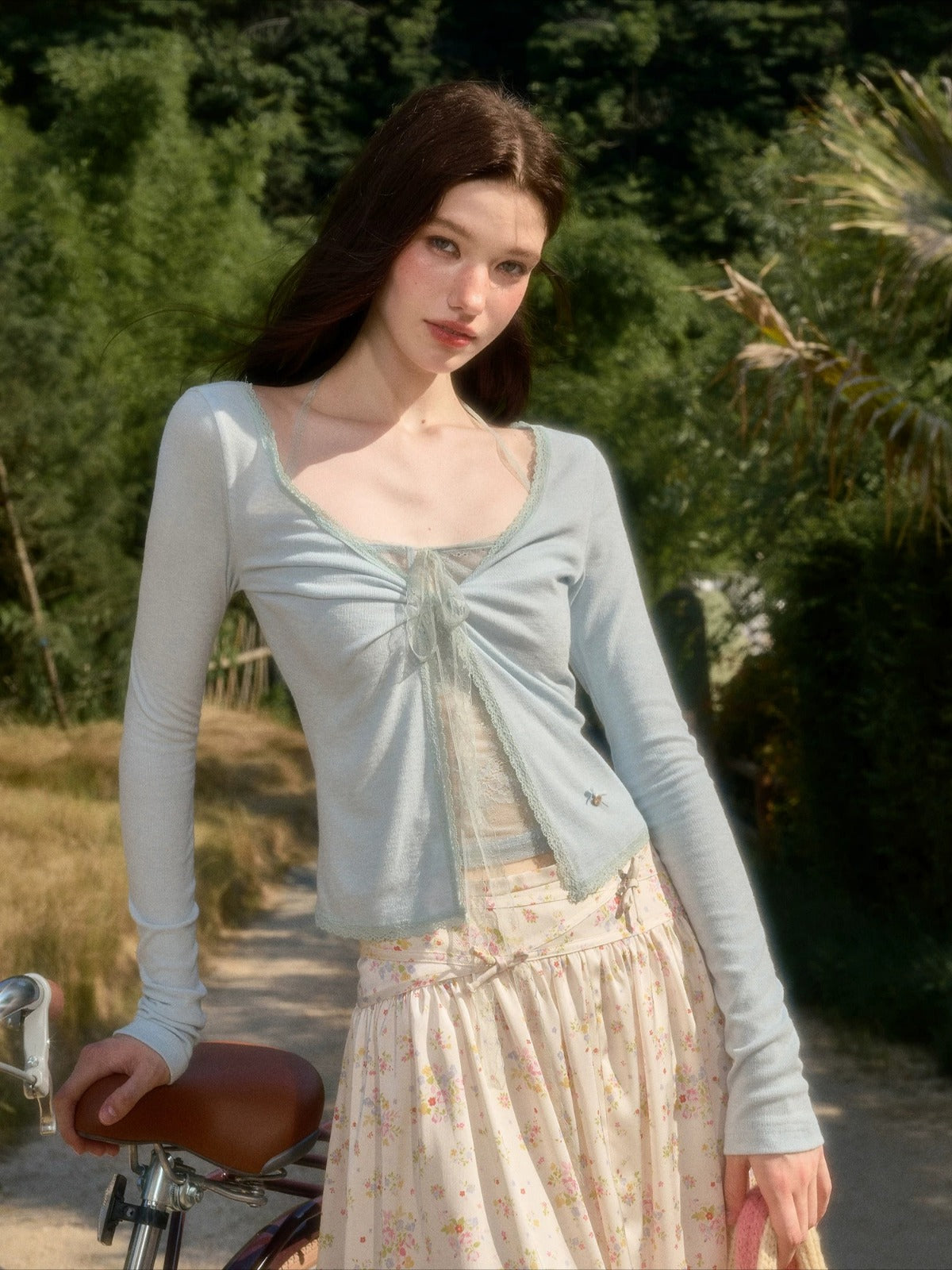 Lace Tie Front Cardigan
