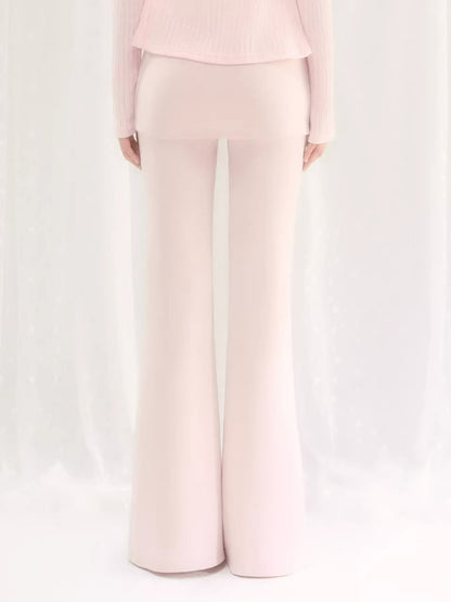 Faux Layered Micro Flare Pants