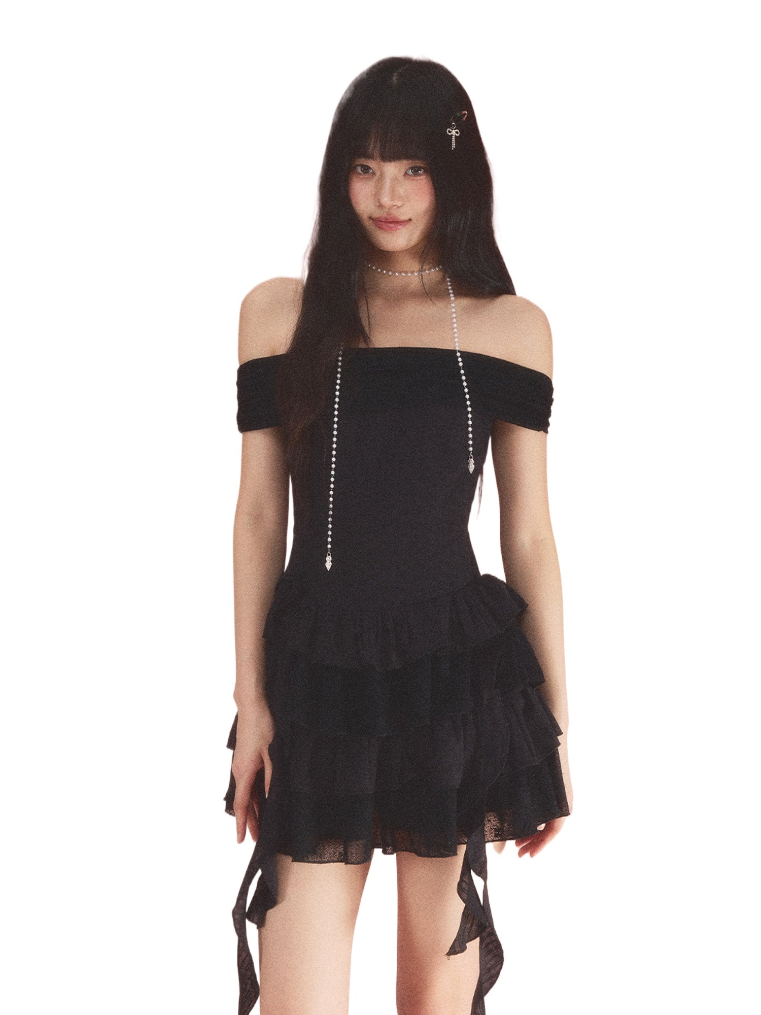 Black Lace Off Shoulder Dress