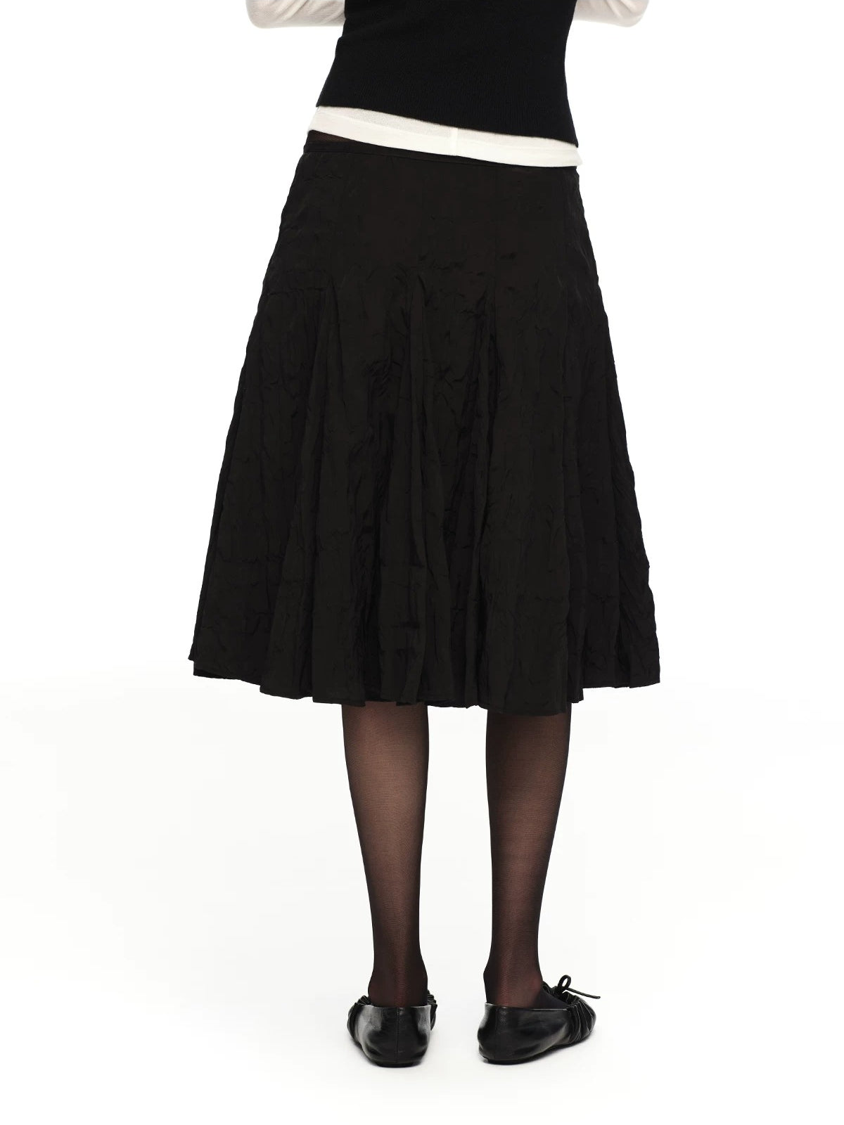 Crinkled A-Line Skirt