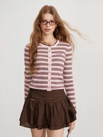 Contrast Stripe Knit Cardigan