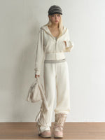 Cropped Hooded Sweatshirt Jacket