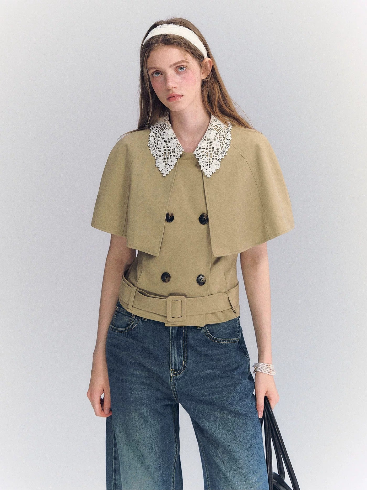 Lace Collar Cape Jacket
