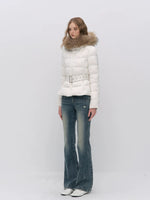 Fur Collar Belted Down Jacket