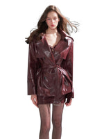 Vintage Oversized Waist-Cinching Leather Jacket