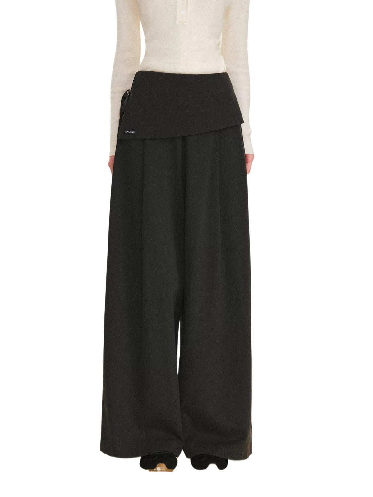 Layered Tie Waist Barrel Trousers