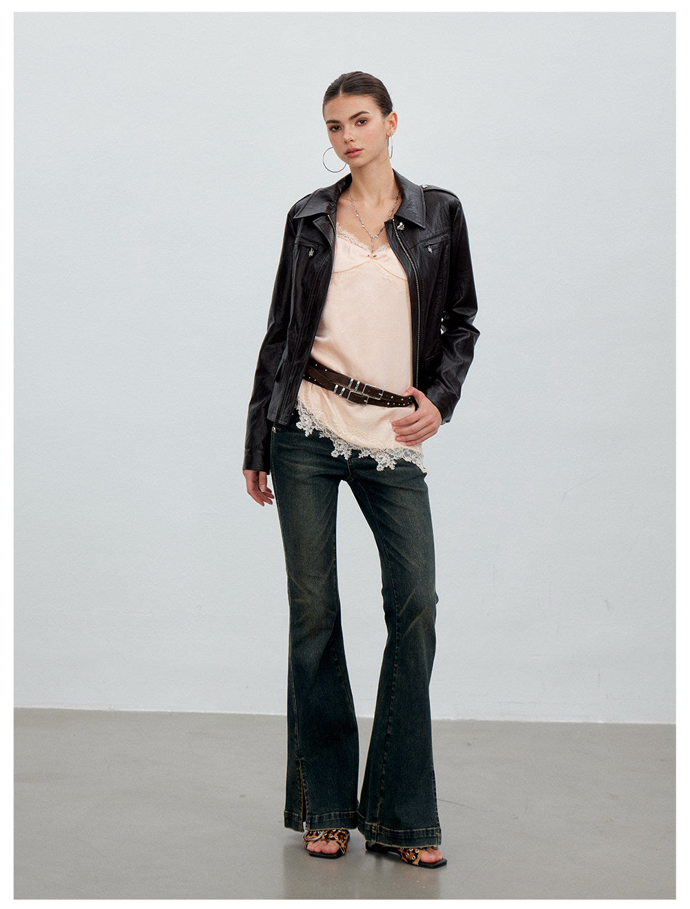 Asymmetric Lace Satin Camisole