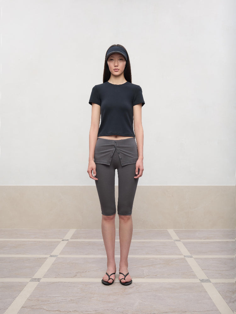Regular-Shoulder Round Neck Short-Sleeve T-Shirt