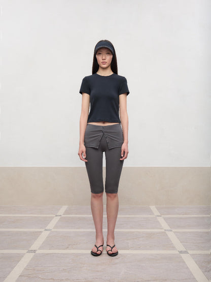 Regular-Shoulder Round Neck Short-Sleeve T-Shirt