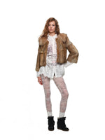 Cat Print Oversized Lace Shirt