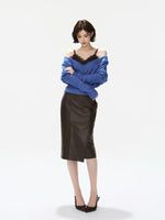 Lace Camisole Layered Fuzzy Knit Sweater