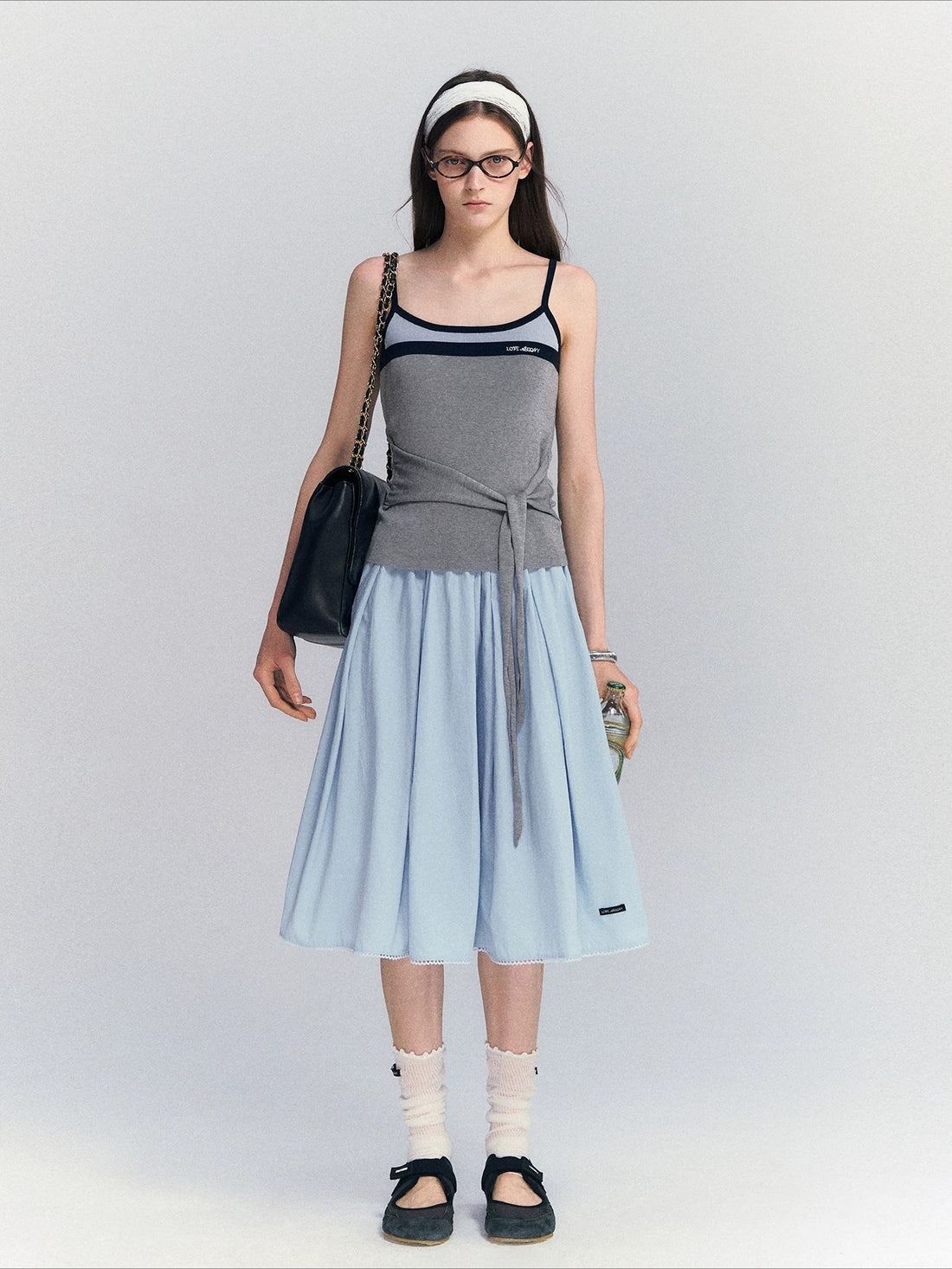 Lace Pleated Midi Skirt