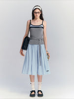 Lace Pleated Midi Skirt