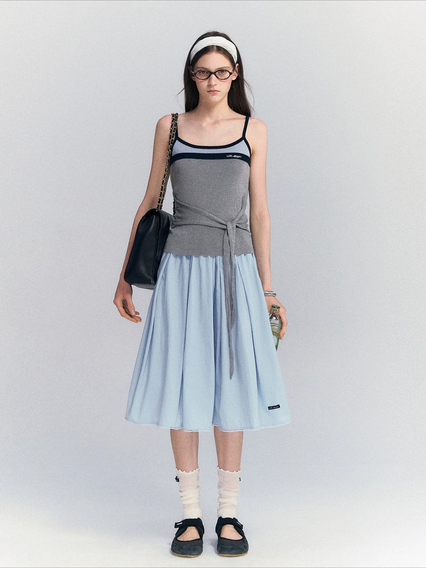 Lace Pleated Midi Skirt