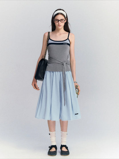 Lace Pleated Midi Skirt