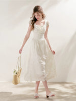 Embroidered Lace Midi Dress