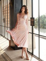 Peggy Satin Halter Dress