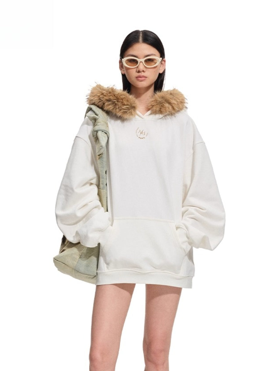 Polar Relaxed Eco-Fox Fur Hoodie