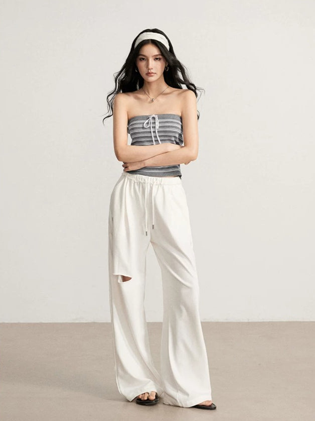 Striped Knit Tube Top