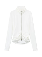 Ruched Zip Sweatshirt