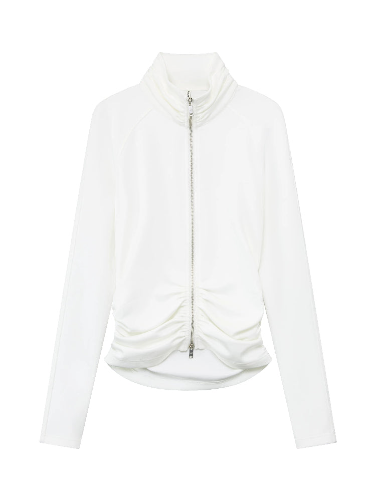 Ruched Zip Sweatshirt
