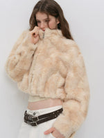 Faux Fur Stand Collar Coat