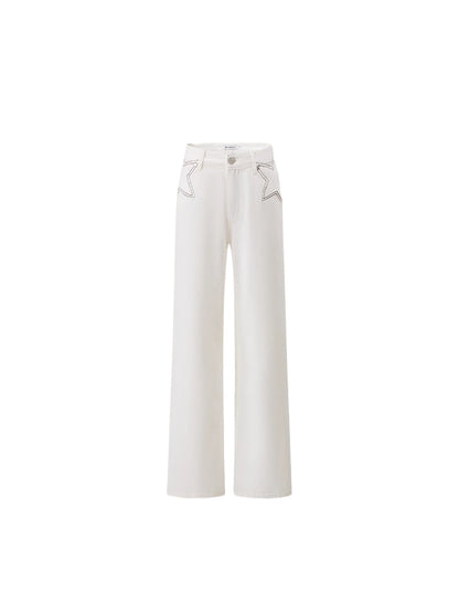 Star Denim Wide-Leg Pants