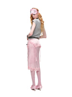 Asymmetric Satin Midi Skirt