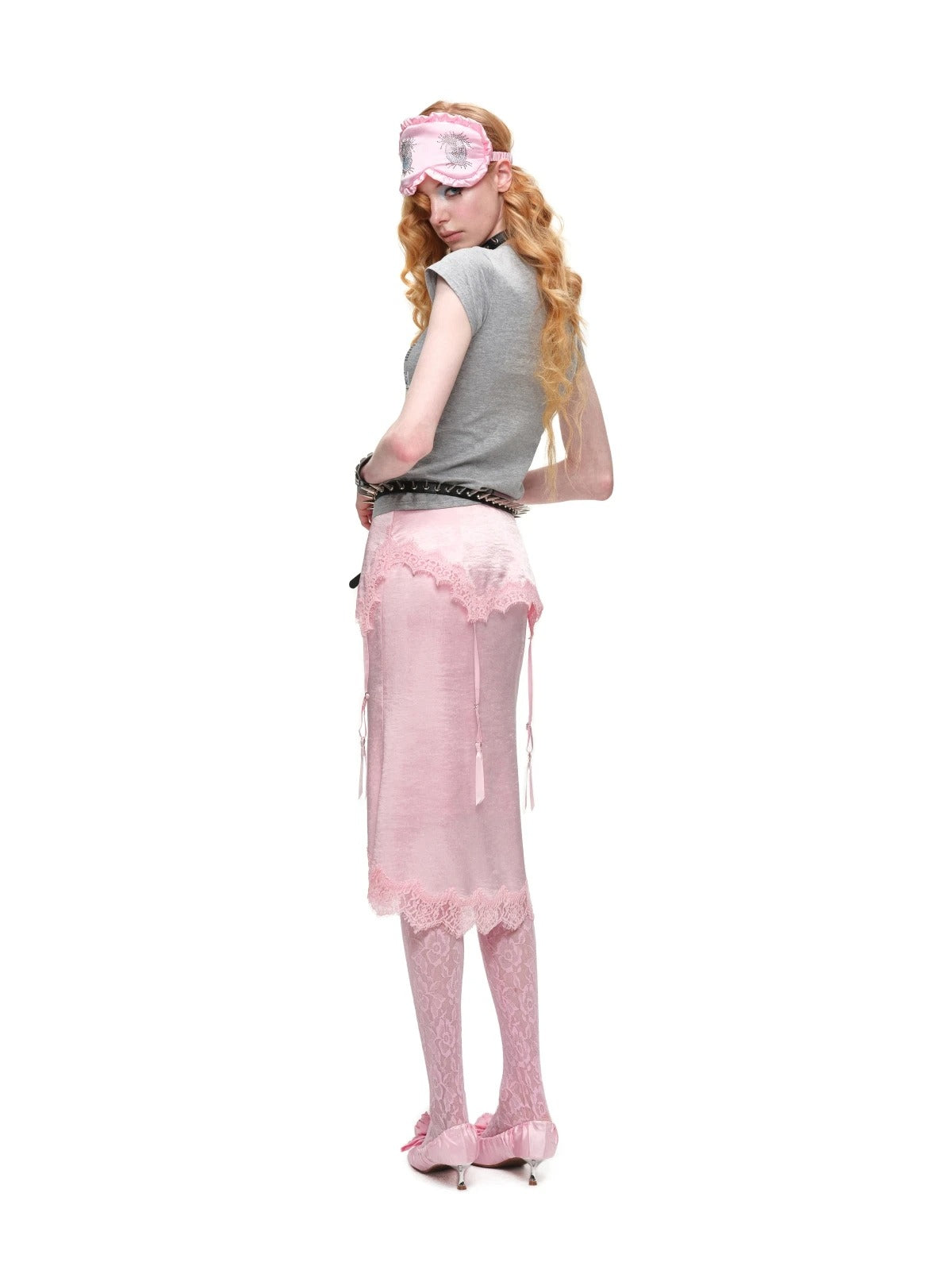 Asymmetric Satin Midi Skirt
