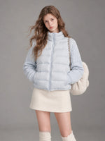 Duck Down Quilted Knit Puffer Jacket