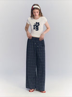 Plaid Wide-Leg Pants