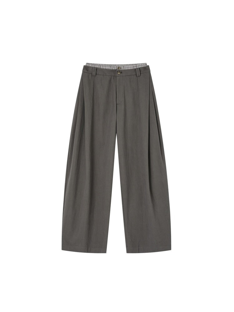 Double Waistband Pleated Wide Leg Pants