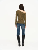 Two-Tone Openwork Merino Wool Sweater