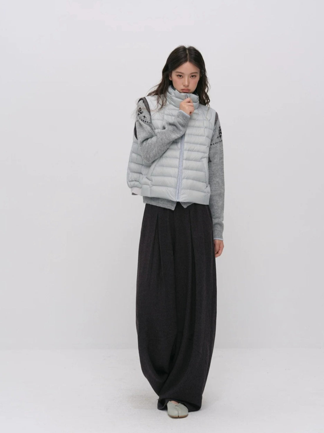 Contrast Quilted Down Vest