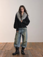 Heavyweight Detachable Fur Collar Cardigan