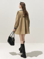 Plaid Peter Pan Trench Coat