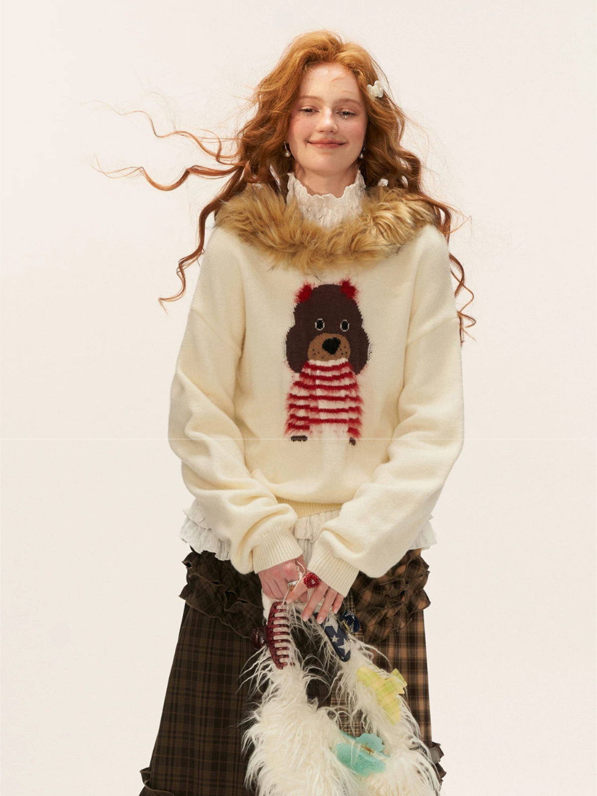 Cute Puppy Hooded Knit Sweater