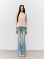Pleated Halter Chiffon Top