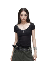 Rivet V Neck Tee