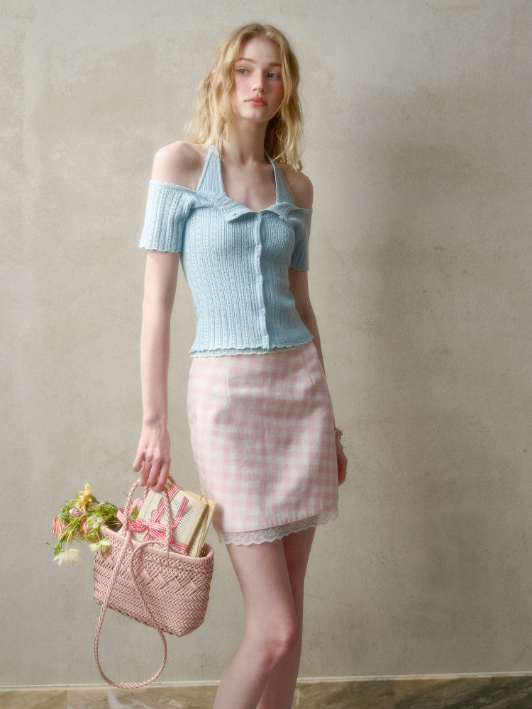 Summer-Colored One-Shoulder Cardigan
