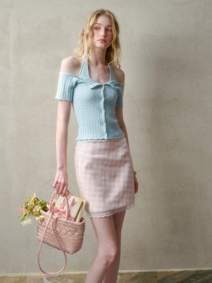 Summer-Colored One-Shoulder Cardigan